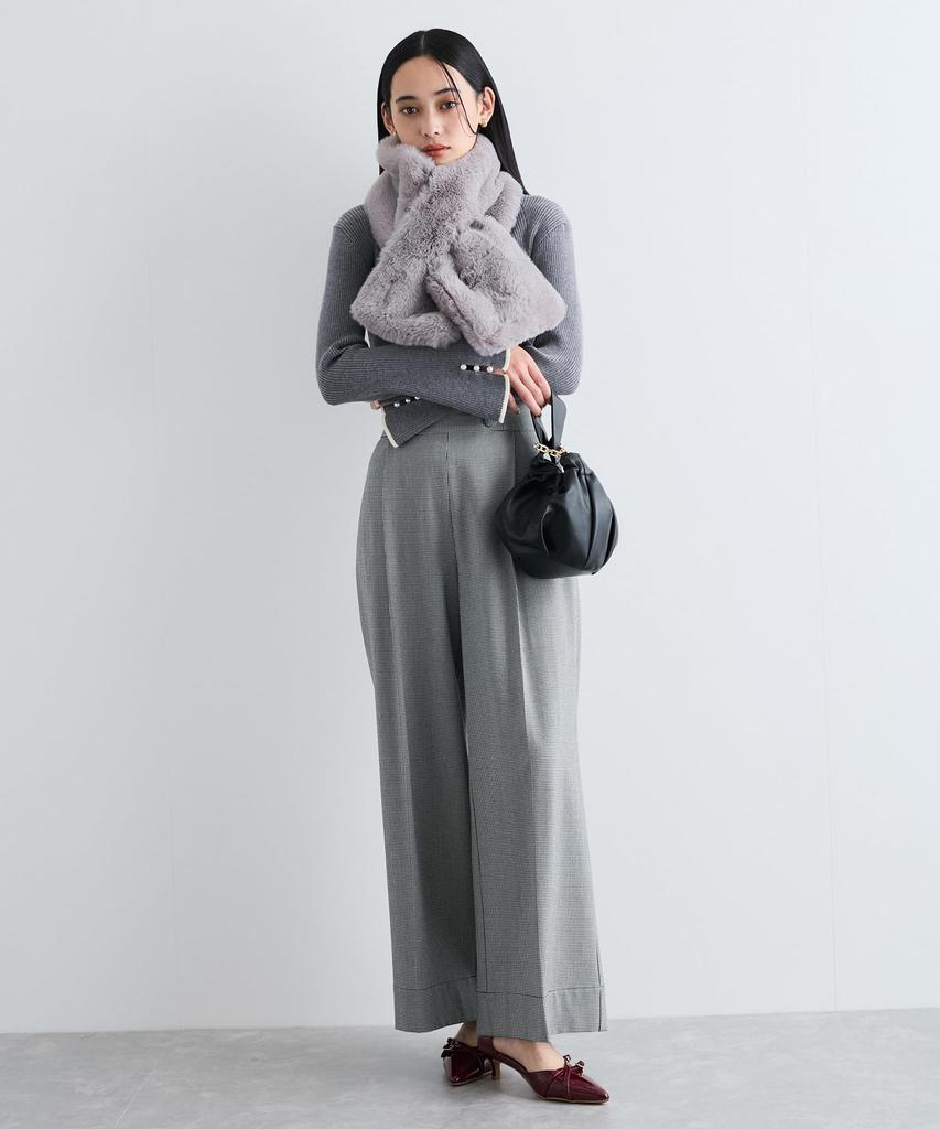 Bis Pearl Flare Sleeve Knit BVM64120 Gray Sub Women's (09)