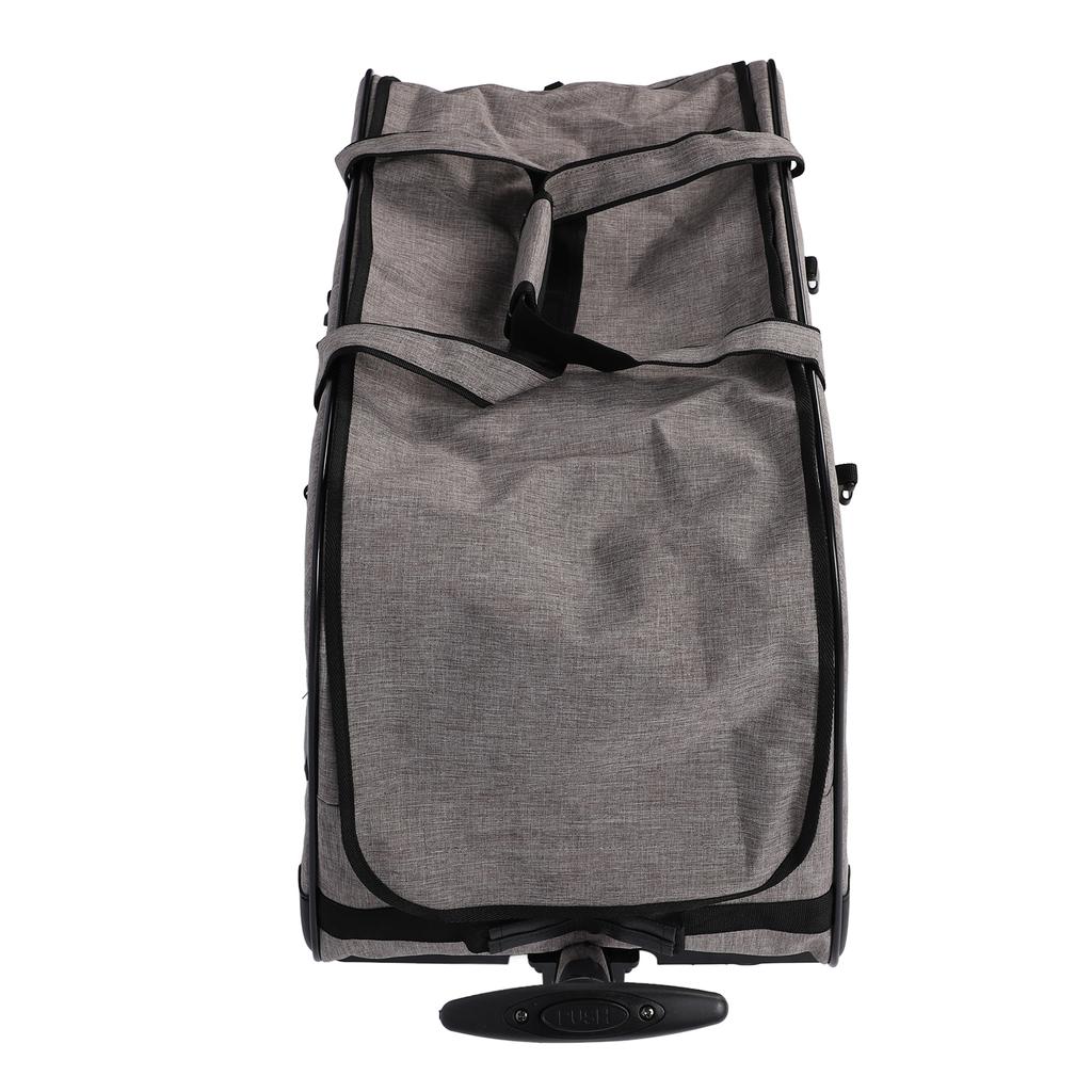 Rolling Pet Carrier Breathable Mesh Foldable Cat Dog Travel Bag with Detachable Wheels for Within 17.5kg Animals Grey