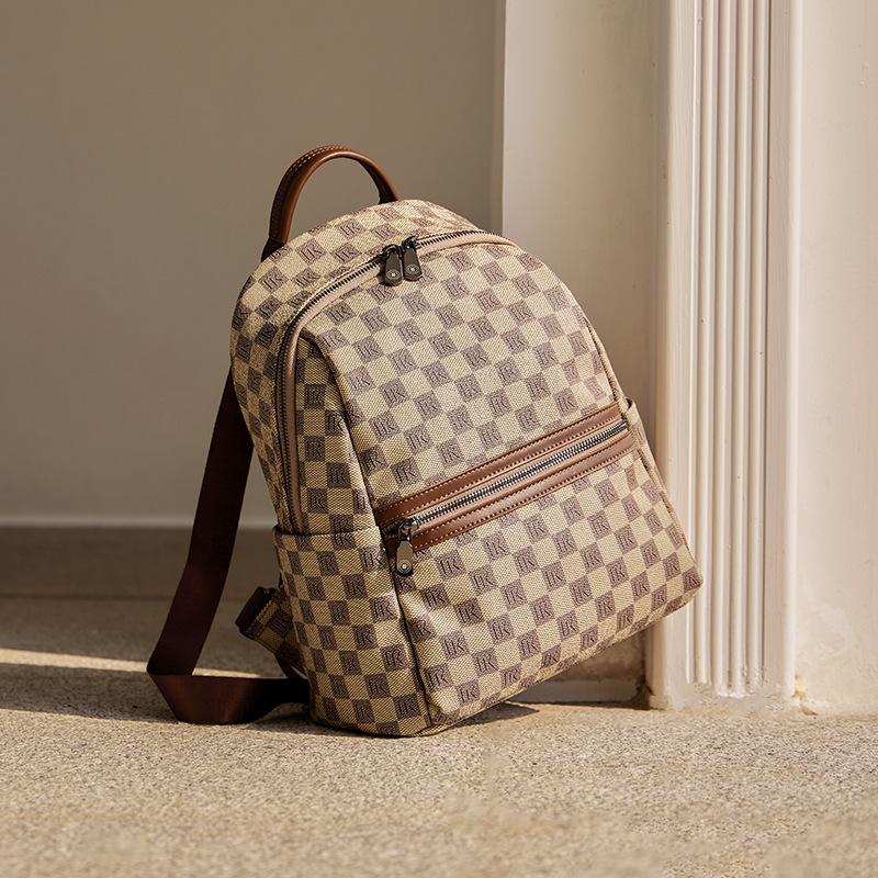 

Mrs. Qiao Double Shoulder Bag for Women 2025 New Fashion Large Capacity Backpack for Female College Students Travel Commuting Bag Upper Length20CM/Lower Le хаки