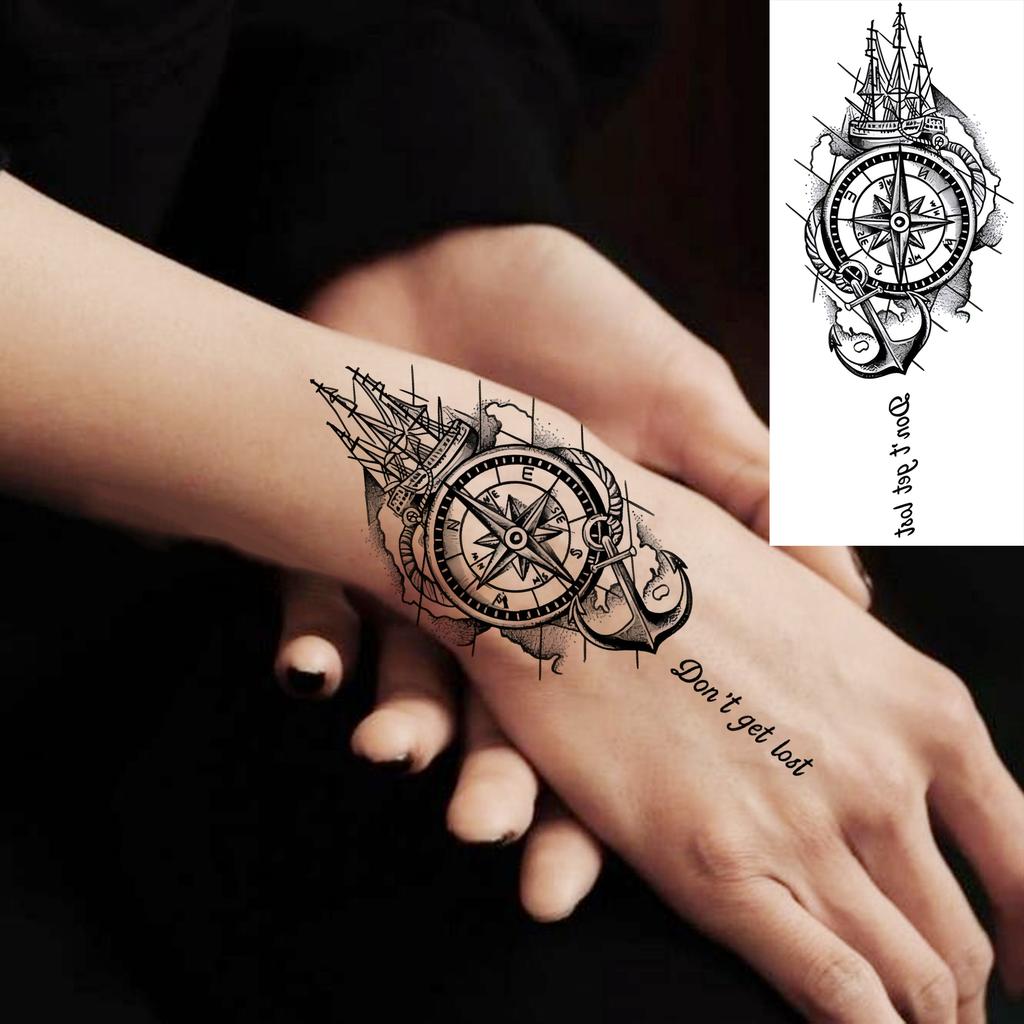 1 Foglio Tatuaggi Temporanei Vichingo Maori Drago Totem per Uomo Avambraccio Collo, Adesivi Tatuaggio Finti Temporanei Impermeabili Tatuaggi Realistici