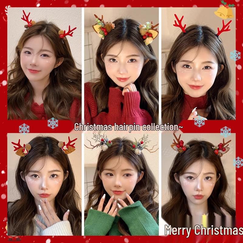 2024 Christmas Reindeer Headwear: Cute Deer Hair Clips & Accessories for Kids