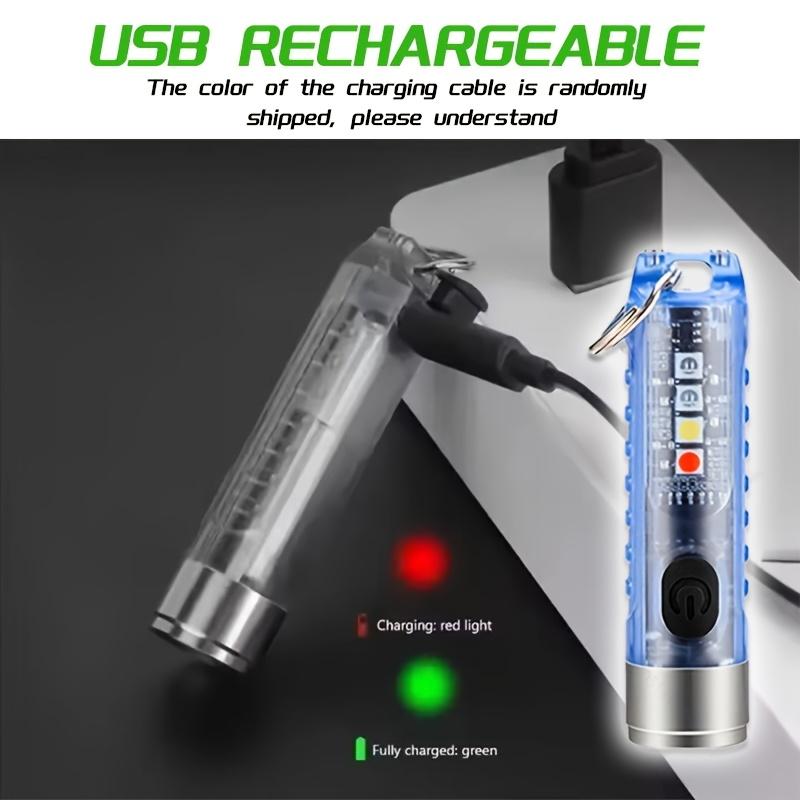 Mini Keychain Flashlight Type-C Fast Charging IP65 Waterproof Torch Lamp With Magnet Multifunction Warning Camping Flashlight