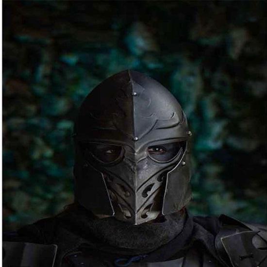 

Gothic Bascinet Dark Sallet Helmet Knight Collectibles Combat heavy steel helmet