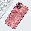 Pink Leather Snake Pattern Cell Phone Case For iPhone 11 13 7 8 Plus XR 12 Pro Max X 6 6s XS 12 Mini 5 SE Cover Black Soft Coque