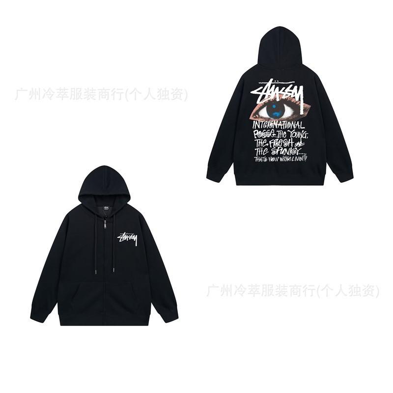Unisex Mikina s kapucí na zip s fleecovou podšívkou a potiskem písmen Volný střih Bavlna Dlouhý rukáv Pánská Dámská