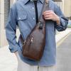 Simple and Fashionable Casual Solid Color PU Multifunctional USB Charging Zipper Man's Chest Bag Crossbody Bag for Commuting