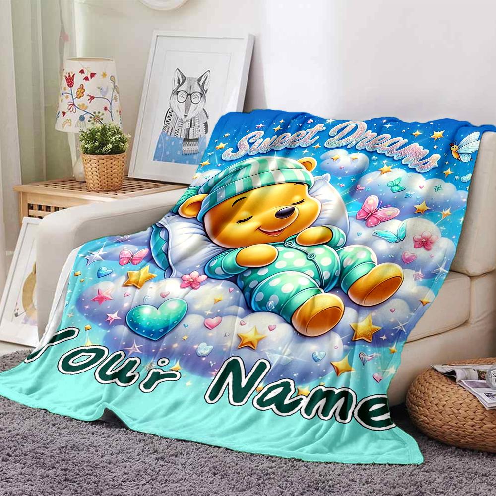 Custom Name "Space Adventure Winnie" blanket for Couch & Bed, Plush Cozy Fuzzy Blanket Super Soft & Warm Blankets for Fall and Winter. 0908427