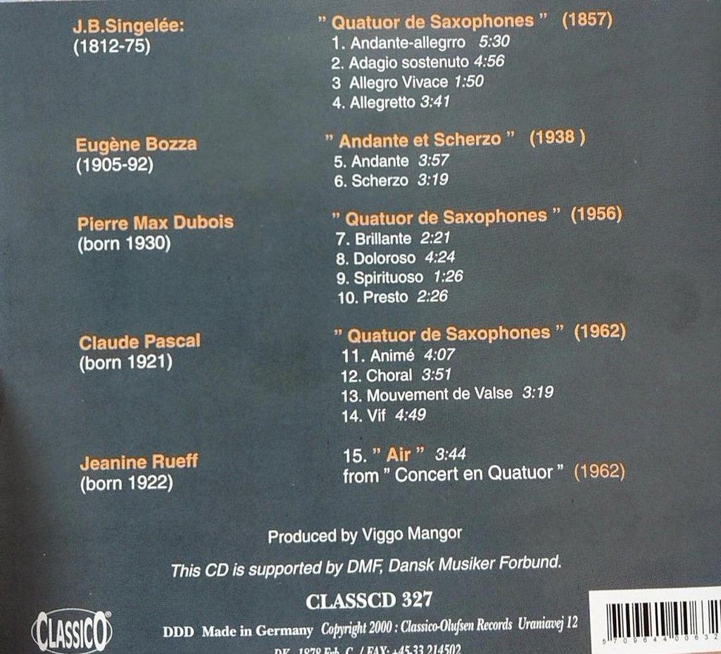 [USED] Precious Copenhagen Saxophone Quartet
