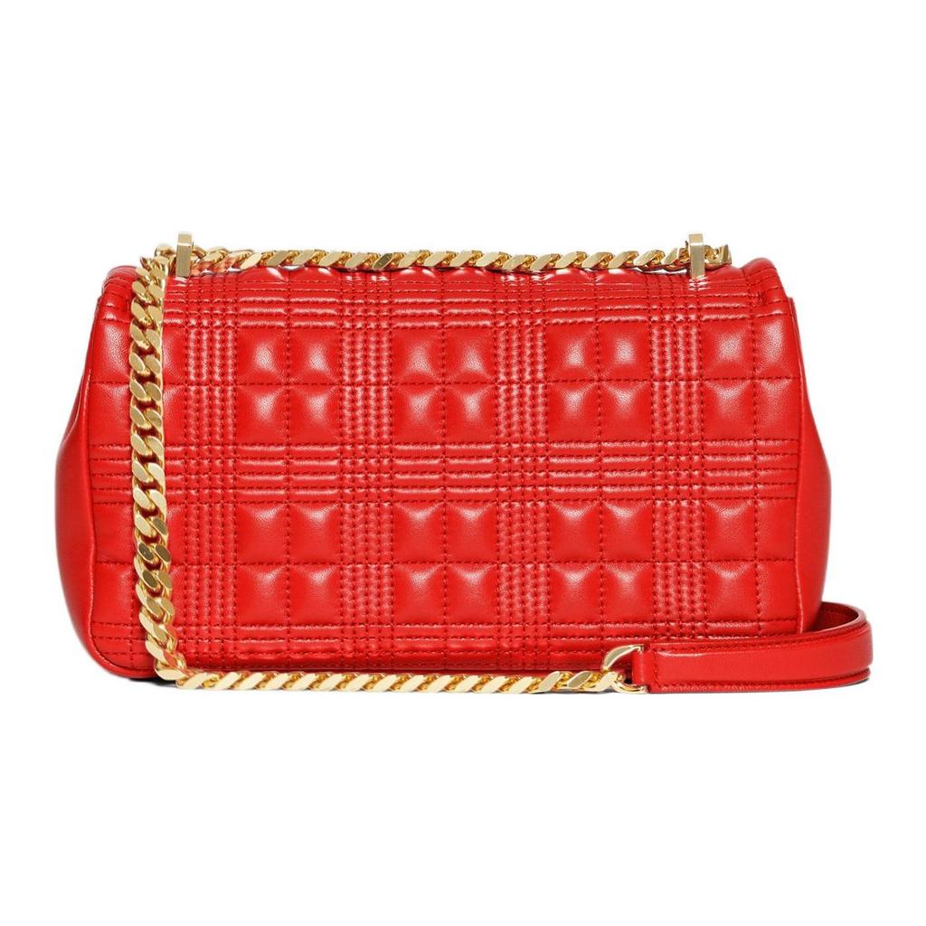 Burberry Lola Bag Tb Logo Metal Chain Quilted Lambskin Crossbody Shoulder Bag Women Bags Red 80208491