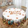 1 Piece, Thanksgiving Tablecloth, Autumn Harvest Turkey Round Tablecloth, Pumpkin Maple Leaf Pattern, Autumn Decoration.