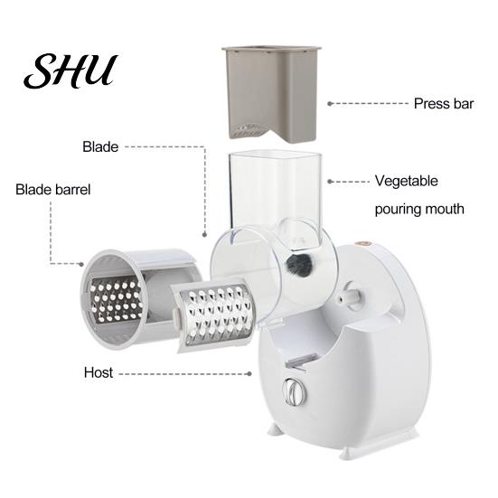 Detachable Electric Salad Maker Cheese Grater Vegetable Multi-purpose Cutter Slicer BPA-Free Potato Scrubber Shredder