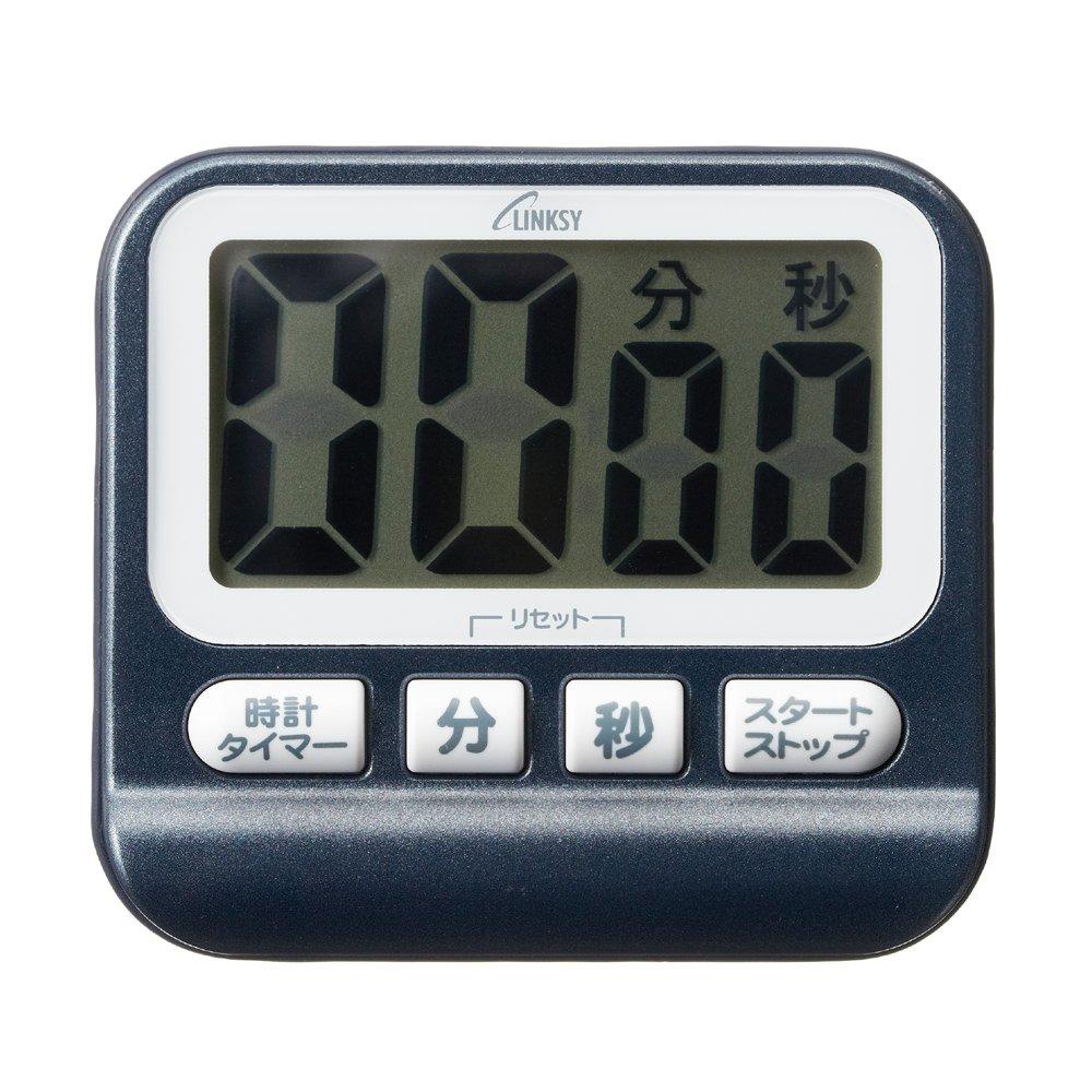 

YNAC LINKSY Water-Resistant, High-Volume Timer with Stand and Clock, LT501BA, 8.1 x 9 x 1.7 cm, Black