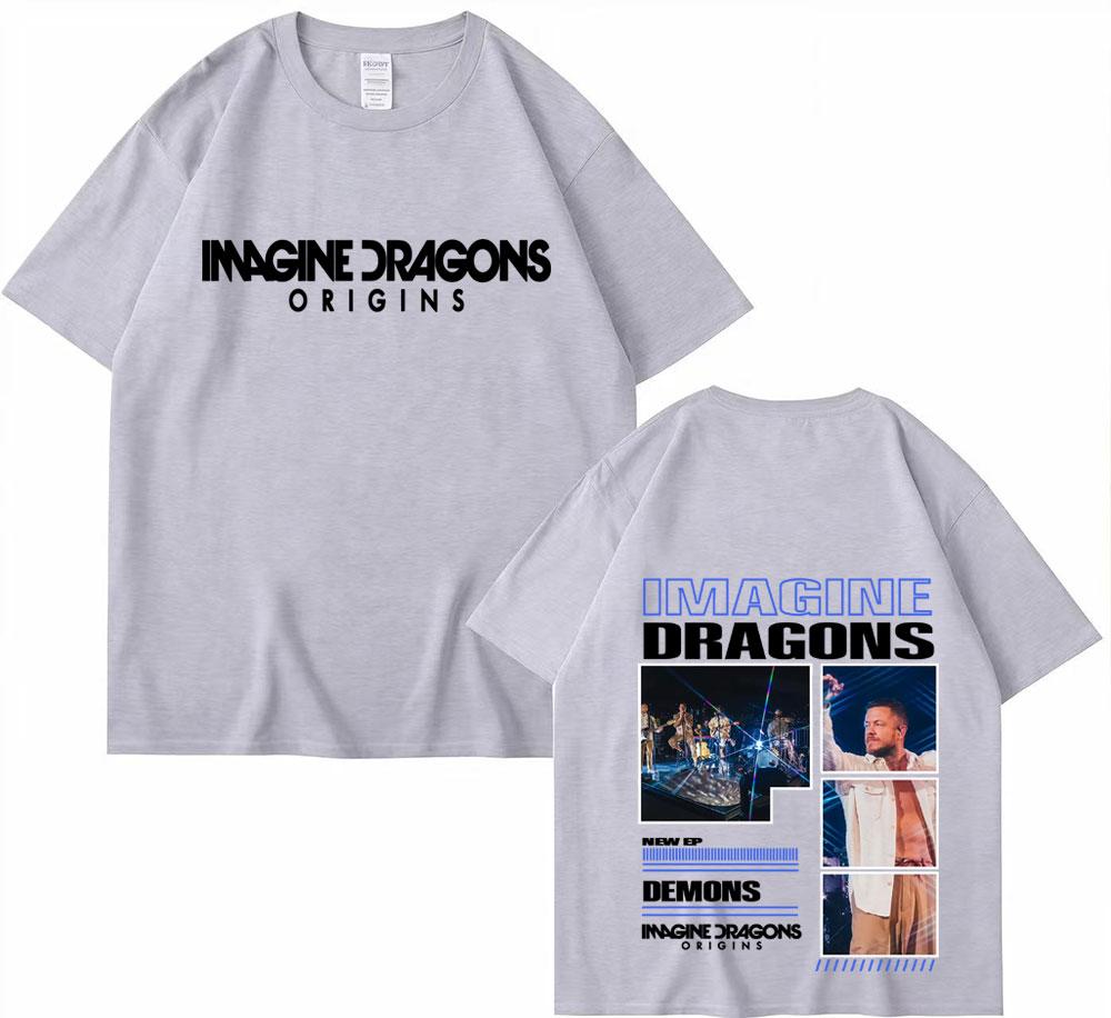 2025 Sommer Imagine Dragons Origins Album Tour Cover 100% Reine Baumwolle Bedrucktes T-Shirt Herren Vintage Oversized Komfort Lässig Y2k
