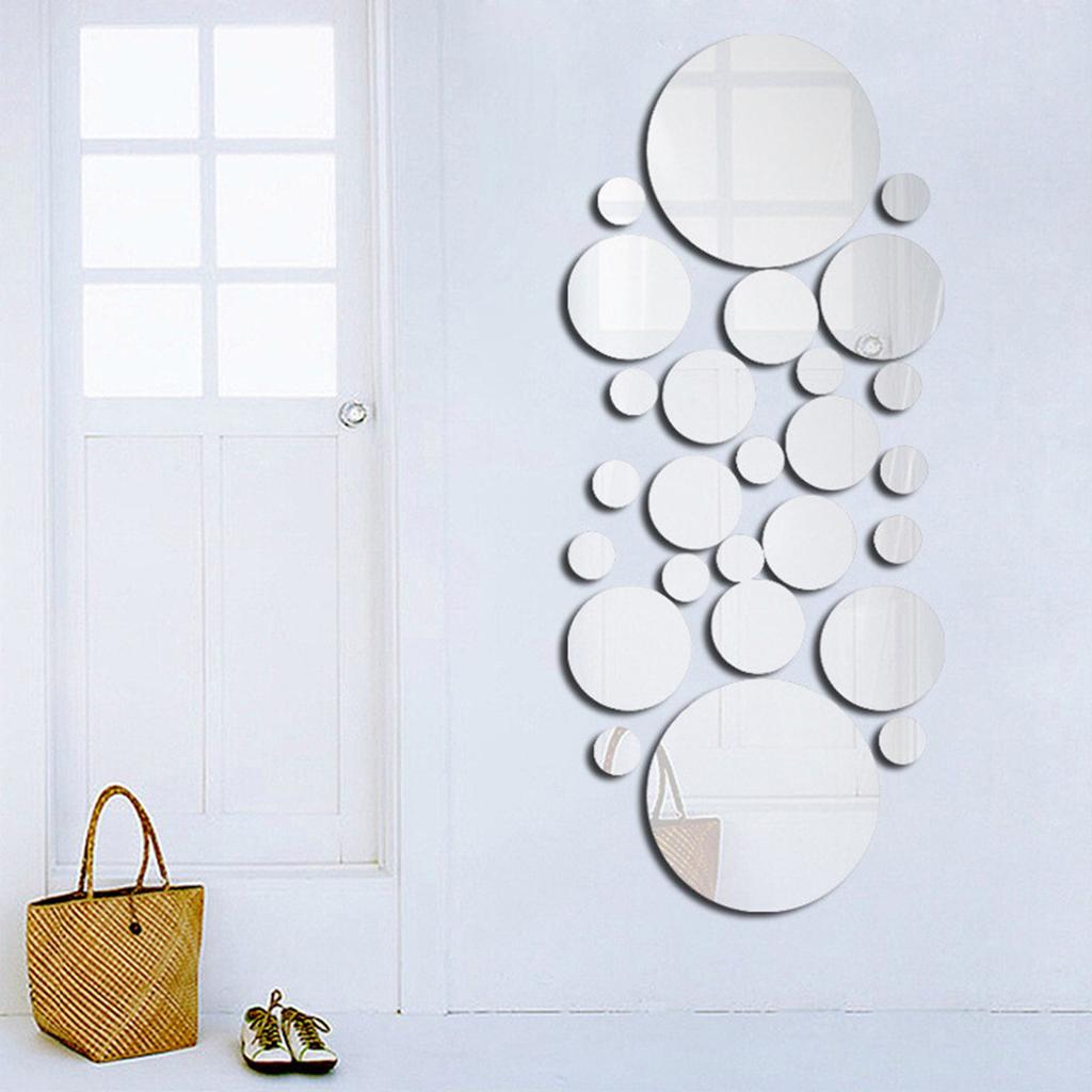 Round   Mirror, Wall Stickers Brighten Up   Home Decoration 30pcs Set Living Room Bedroom