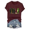 Women's Fashion Casual Printed Round Neck Short Sleeved Pullover T-Shirt Top