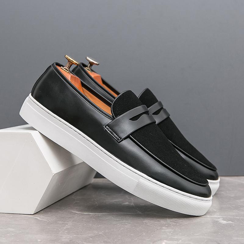 Fashion Summer Casual Leather Mens Loafers Brand Moccasins Leather Shoes Outdoor Non-Slip Working Office Loafers Flat Designer Shoes
