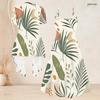 Women Plus Size Two Piece Set Fruit Leaf Printed Short Sleeve Draped Cardigan V Neck Strappy Flared Dress