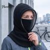 Winter Face Mask Unisex Flannel Balaclava with Drawstring, Warm Ski Hat, Fleece Lined Windproof Cold Season Travel Accessory Neck Warmer for