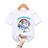 Summer Collection Watercolor Narwhal Print Tshirt for GirlsBoys Rainbow Kids Boys and Girl Clothes TOPS Fashion Modal Fabric