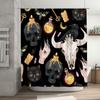 Black Gothic Witch Decor Shower Curtain Halloween Decoration 3D Printing Printed for Bathroom