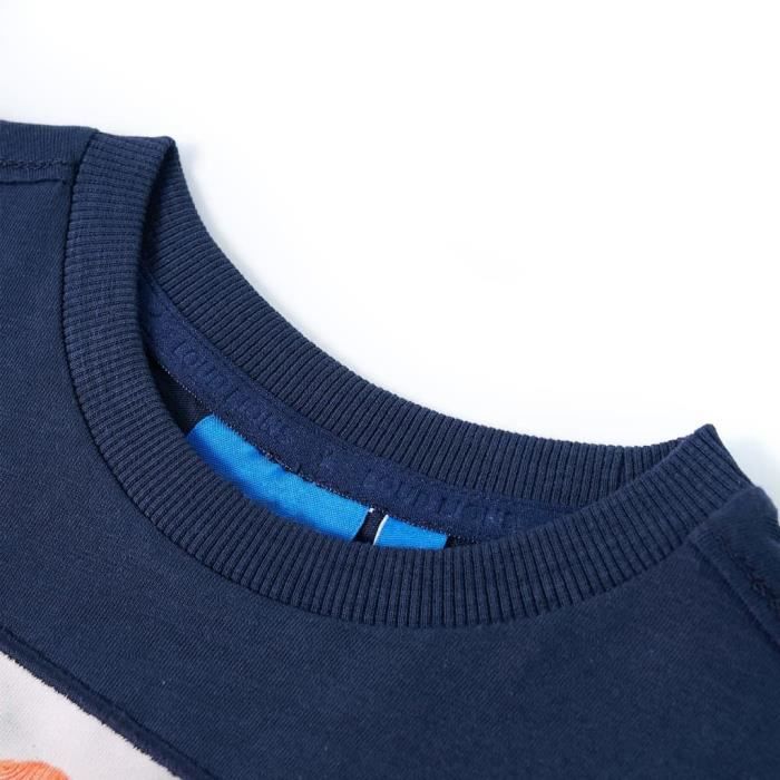 Children's Long-sleeved T-shirt with Bear Print, Navy Blue Mix 92-104-116-128-140
