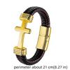 Magnetic Buckle Cross Leather Bracelet Multi-Strand Braiding Christian Bracelet  Gift for Boyfriend