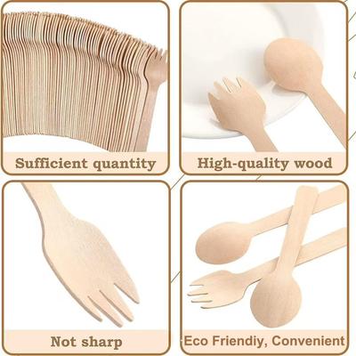 Juego de 100 Cucharas Desechables de Madera, Cuchara para Helado y Postre, Adecuado para Fiestas, Bodas, Pasteles, Vajilla Práctica para Fiestas
