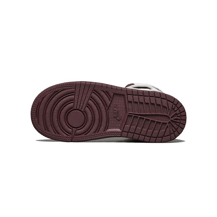 Jordan AJ1 Retro High OG TD Unisex Sail Cracked Leather Burgundy Crush DO7098-100