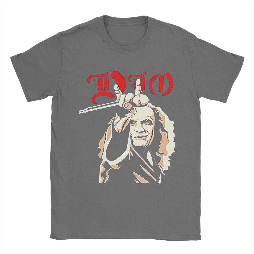 DIO Rock Band  Cotton T-Shirt For Men Summer  Classic T Shirts Round Neck Harajuku Tees Oversized Design Tops