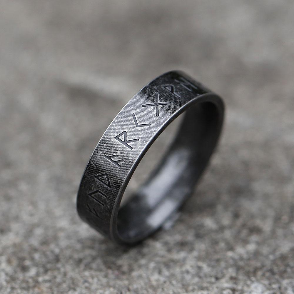 2026 NEW Men's 316L Stainless-steel Rings Retro Odin Norse Viking Amulet Rune RING for Teen Fashion Jewelry Gifts Free Shipping