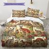 Retro Oil Painting Animals Pattern Bedding,Quilt Set Quilt Cover Pillowcase Home Birthday Gift (1 * Duvet Cover + 2 * Pillowcase, Without Core)