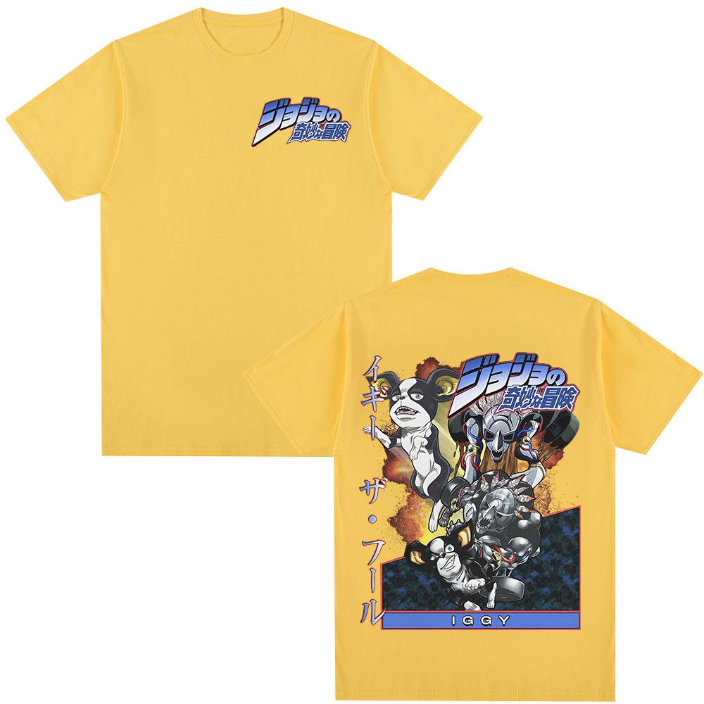 2026 Anime JoJo Bizarre Adventure Iggy Unisexga Graphic Tshirts Unisex Women Clothing Fashion Casual Short Sleeves T Shirts Soft Tops