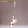 Sturdy Resin Cat Keychain Adorable Phone Accessory Compact Pet Lover Lightweight Phone Charm Gift for Everyday Use