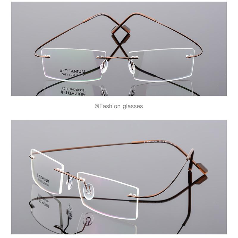 

Lightweight Rimless Glasses Memory Titanium Eyeglasses Small Frame Spectacle Prescription Optical -0.5 -1 -1.5 -2 -2.5 -3 -4 -5 Myopia -6.0