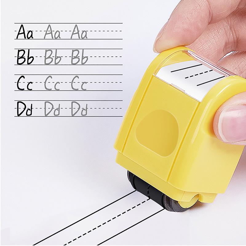 Handwriting Practice Stamp for Kids, Parents, and Teachers - English Three-Line Roller