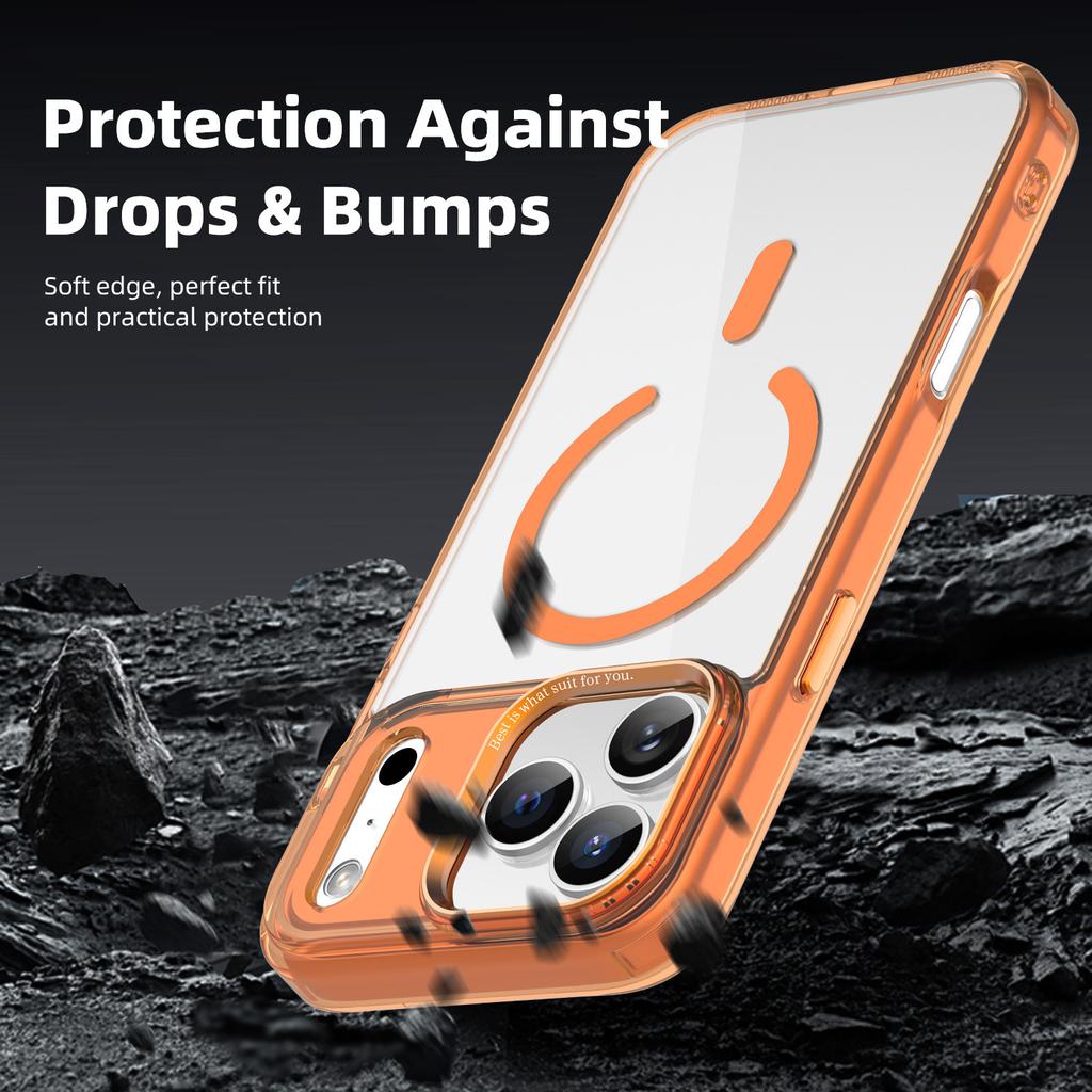 Ice colored Magnetic Suction Is Suitable for IPhone17ProMax Phone Cases and Apple 17Air Metal Lens Drop Protection Cases