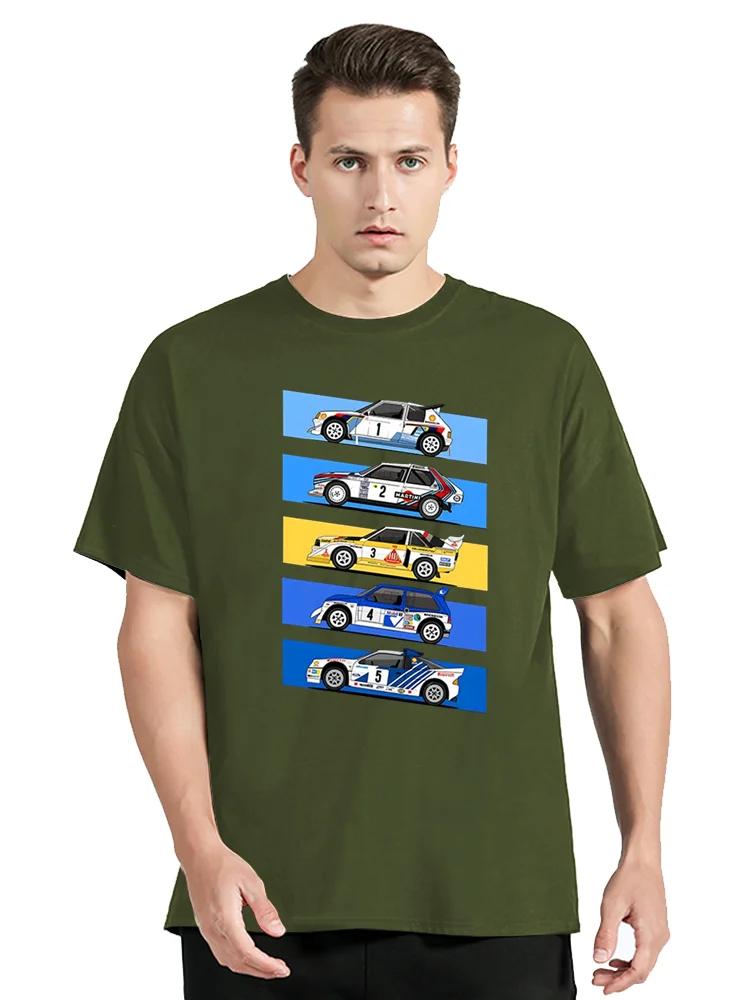 1986 Gruppe B Rallyeautos Lustige T-Shirts Mode Sommer Herren Kurzarm Baumwoll-T-Shirts Schwarze Oberteile Tees Hip Hop Streetwear