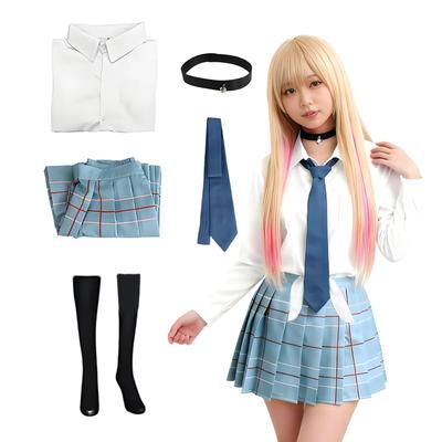 Maazusa Uniforma Cosplay Skládaná Uniforma Kostkovaná Foto Párty Středoškolačka Zábava Kulturní Maturitní Ceremoniál Sukně, Sukně, Pětidílná Sada,