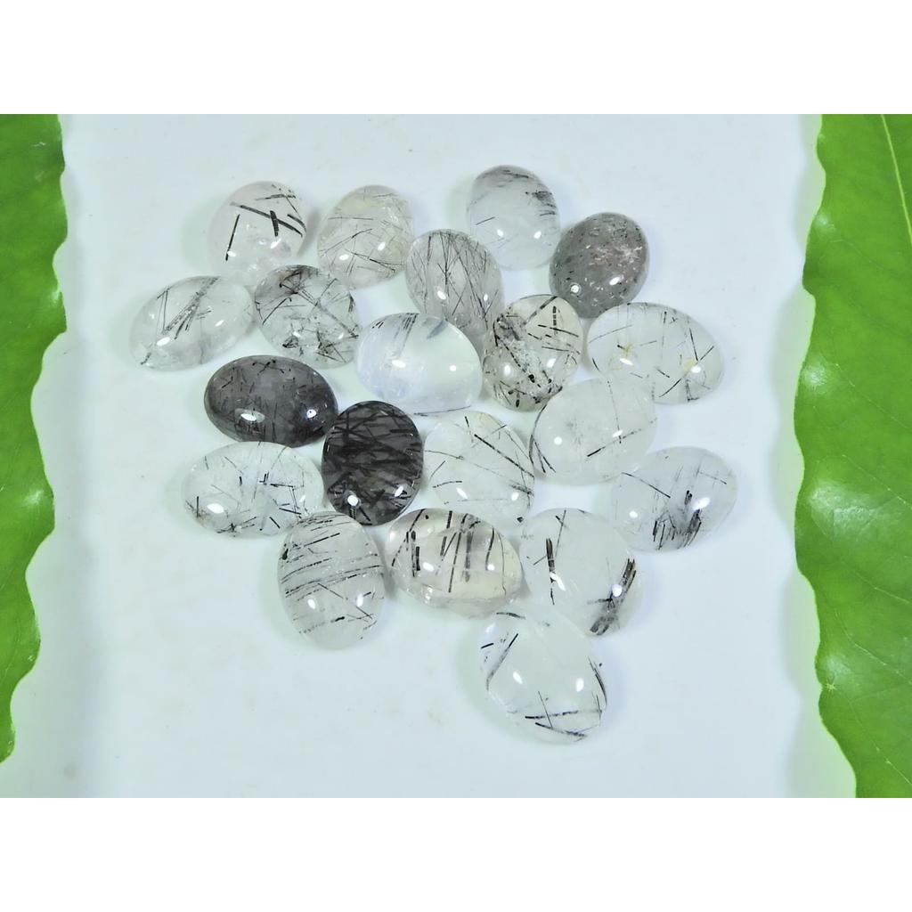10X13MM Natural Black Rutile Oval Cabochon Loose Gemstone 20 Pcs Lot A-251