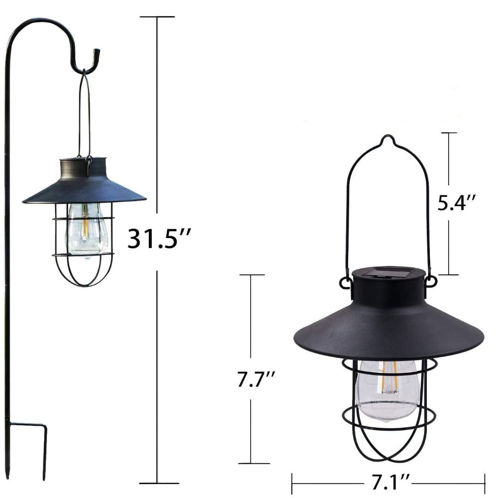 With Handle Iron Hanging Lamp Hanging Style Landscape Light Vintage Tungsten Filament Lamp Outdoor
