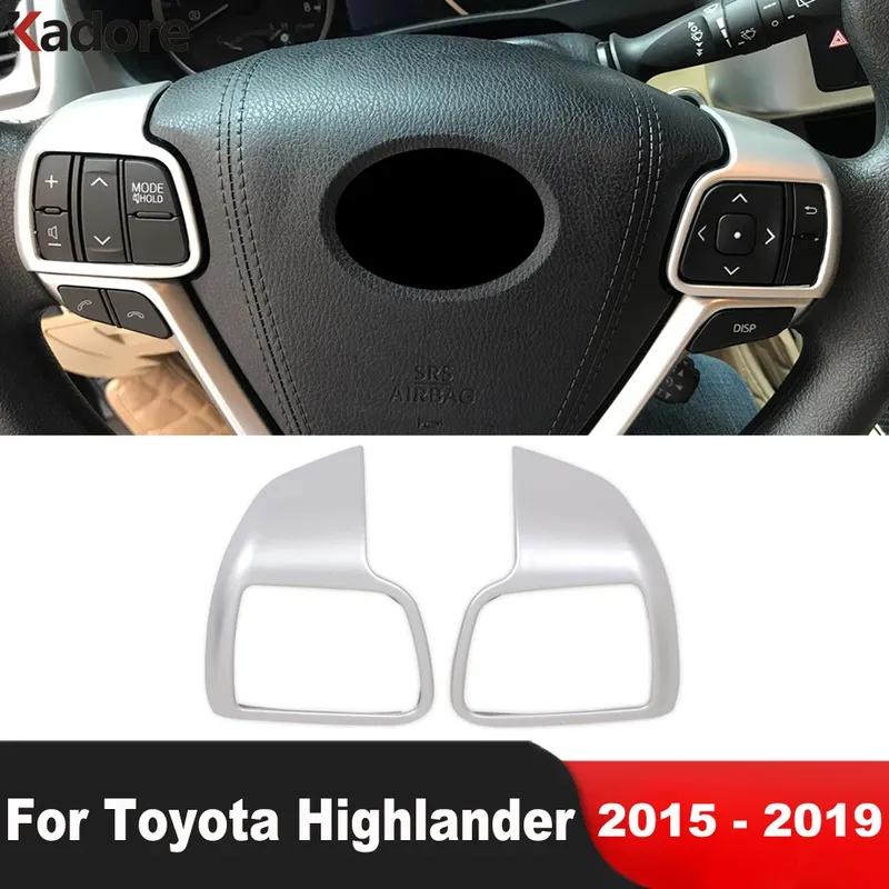 For Toyota Highlander 2015 2016 2017 2018  Matte Car Steering Wheel Panel Cover Trim Interior Molding Accessories