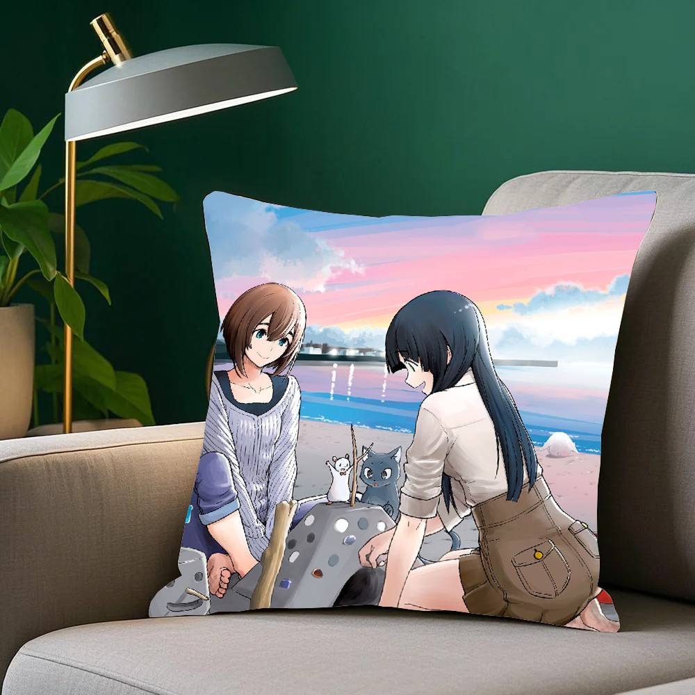 Anime F-Flying Witch Pillow Case Home Decor Throw For Sofa Bed Car Room Decor Gift Idea