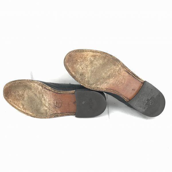 Netherlands Vintage VAN LIER Leather Goodyear Full Brogue Wingtip 10/28.5 Black Pebbled(USED)