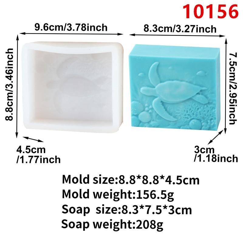 Sea Animal Shark Sea Turtles Seahorse Silicone Mold DIY Marine Round Square Handmade Soap Makes Resin Plaster Mould