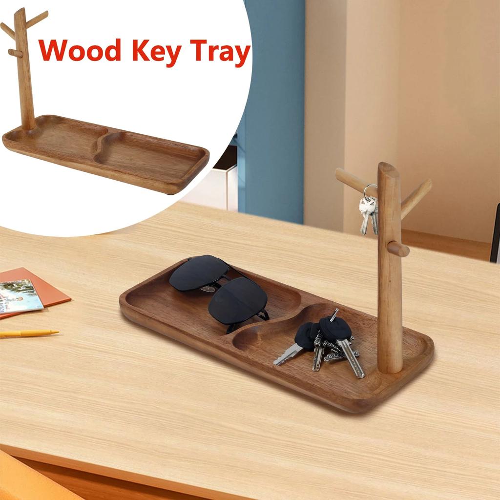 Wood Key Tray Tree Branch Storage Tray Living Room Desktop Key Hanger Jewelry Rings Display Frame Space Saving Entryway Tray New
