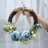 Couronne de Pivoines Artificielles Belle Élégante Réaliste Couronne de Fleurs Décorative pour Porte d'Entrée Cheminée