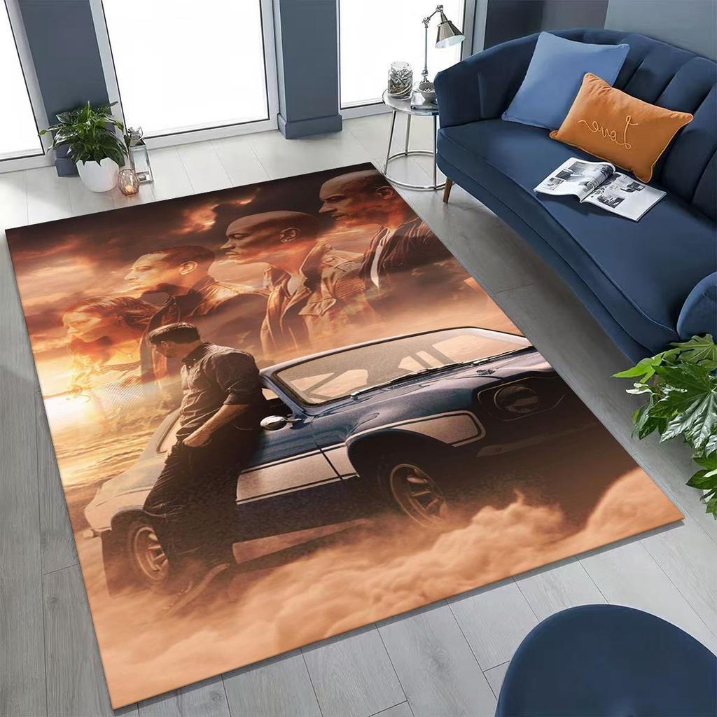 Alfombra Decorativa Rápida y Furiosa X Dominic Art para Dormitorio Sala de Estar Sofá Hogar Felpudo, Alfombrilla de Suelo Grande Antideslizante para Niños