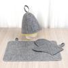 KX4B Anti Heat Sauna Hat Glove Bath Shower Russian Hair Turban Quickly Towel Drying Hats Vaporarium for Women Men