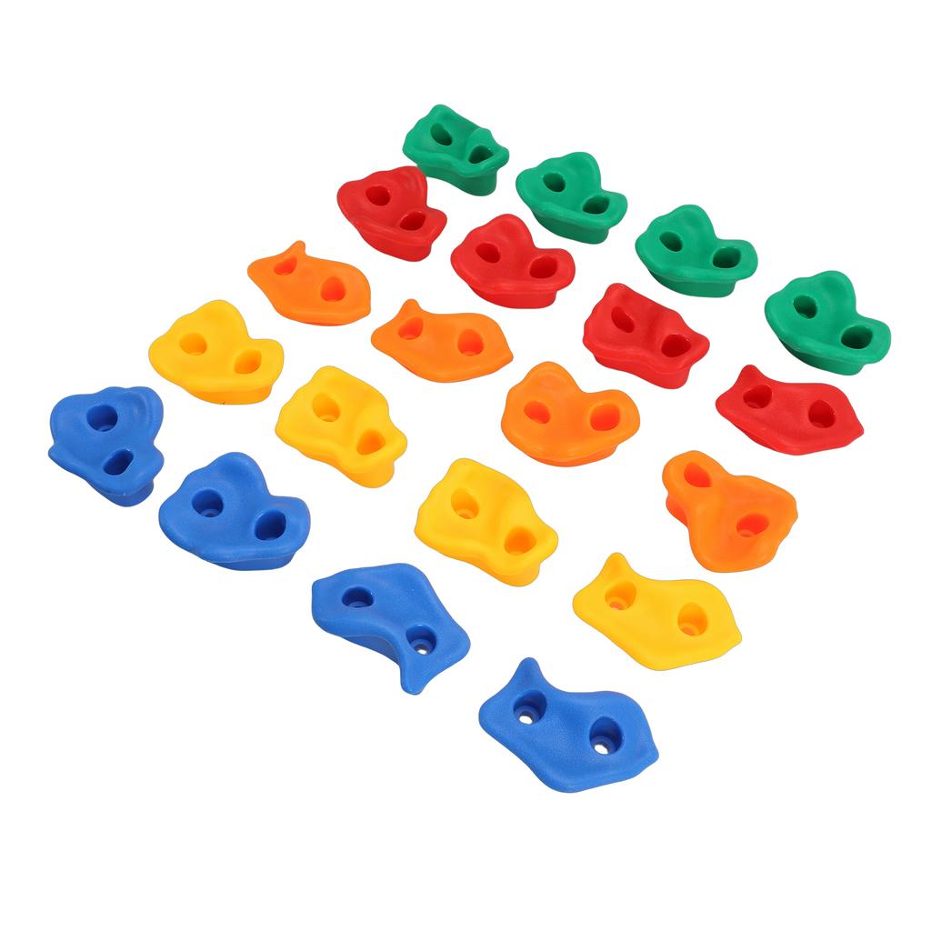 20PCS Rock Climbing Holds for Kids PE Multi Colored Climbing Rock Wall Grips with Mounting Hardware for Indoor Outdoor
