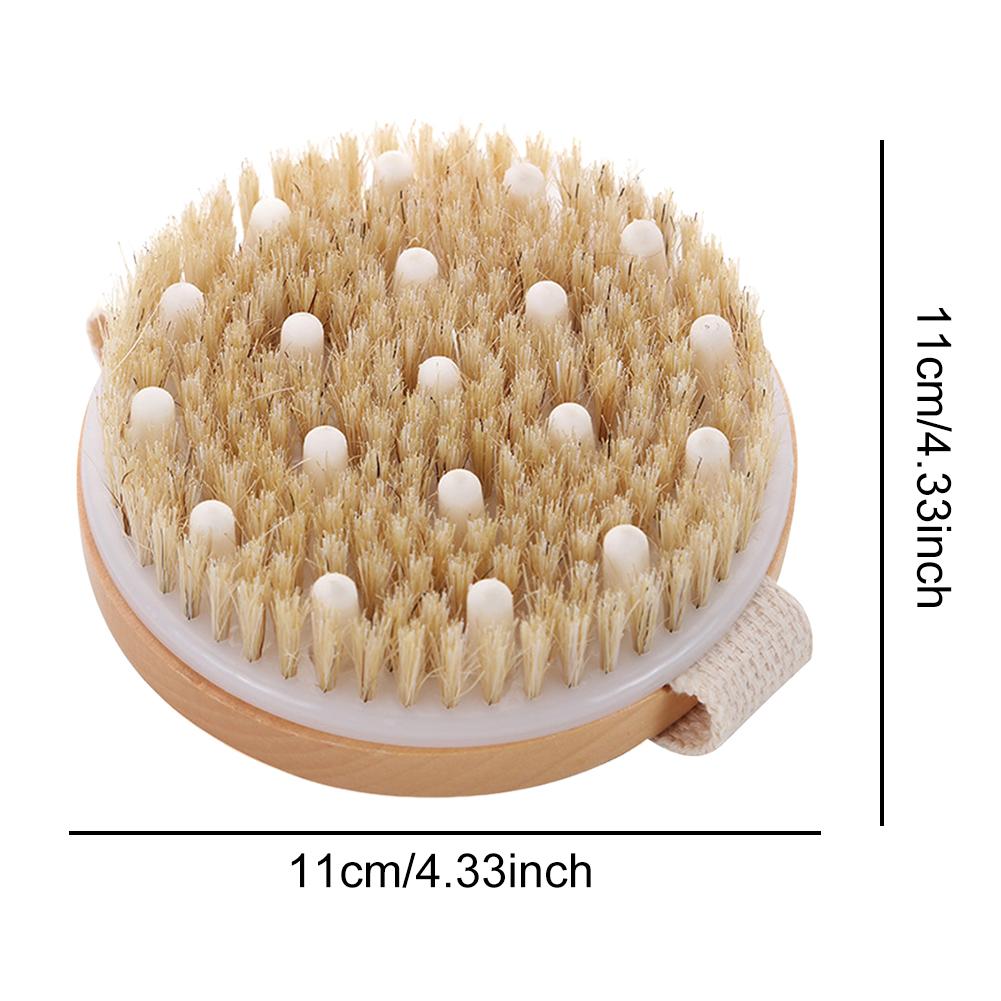 Body Brush Round Dry Brushing Shower Skin Brush Wooden Brush for Deep Cleansing & Soften Skin